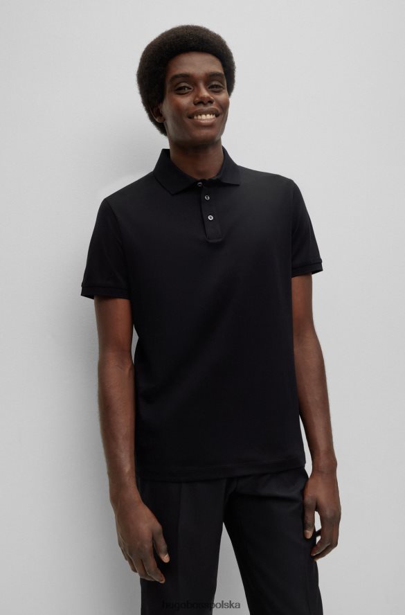 Hugo Boss Koszulka polo hugo o regularnym kroju w kolorze czarnym z merceryzowanej bawełny organicznej czarny R0X0H64414