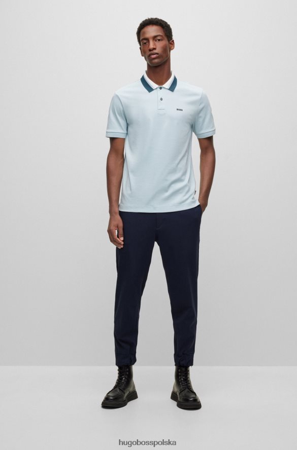 Hugo Boss Koszulka polo hugo o regularnym kroju z kołnierzykiem z blokami kolorów w kolorze jasnoniebieskim jasny niebieski R0X0H62666