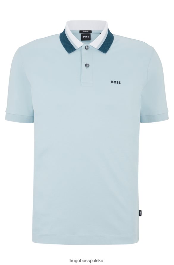 Hugo Boss Koszulka polo hugo o regularnym kroju z kołnierzykiem z blokami kolorów w kolorze jasnoniebieskim jasny niebieski R0X0H62666