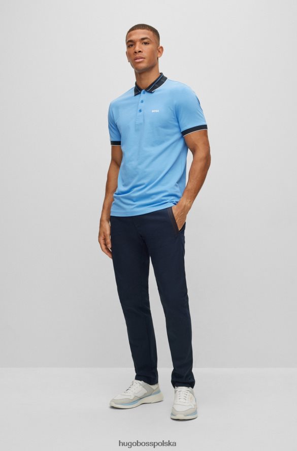 Hugo Boss Koszulka polo hugo slim fit z kołnierzykiem z nadrukiem logo w kolorze jasnoniebieskim jasny niebieski R0X0H62085