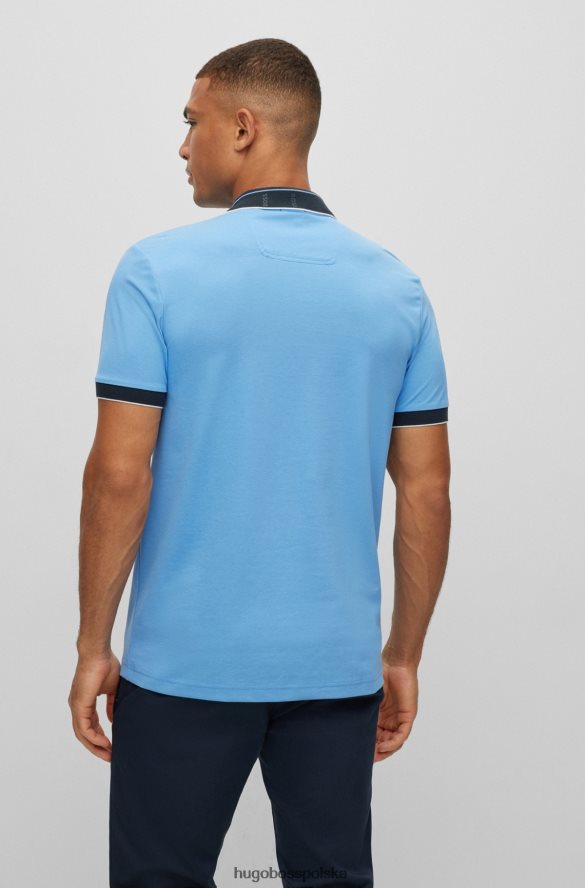 Hugo Boss Koszulka polo hugo slim fit z kołnierzykiem z nadrukiem logo w kolorze jasnoniebieskim jasny niebieski R0X0H62085