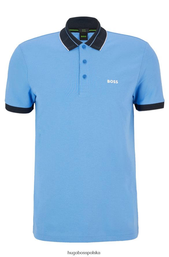 Hugo Boss Koszulka polo hugo slim fit z kołnierzykiem z nadrukiem logo w kolorze jasnoniebieskim jasny niebieski R0X0H62085