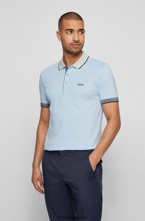 Hugo Boss Koszulka polo hugo slim fit z logo w kolorze jasnoniebieskim jasny niebieski R0X0H61769