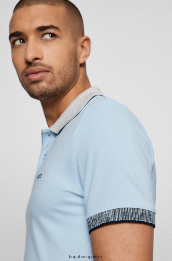 Hugo Boss Koszulka polo hugo slim fit z logo w kolorze jasnoniebieskim jasny niebieski R0X0H61769