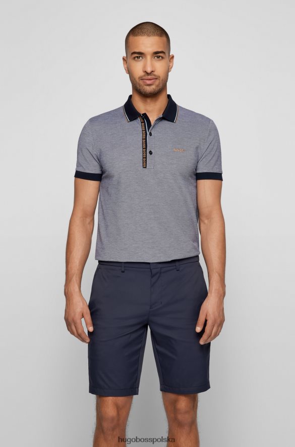 Hugo Boss Koszulka polo hugo slim-fit z markową plisą w kolorze ciemnoniebieskim ciemny niebieski R0X0H61056