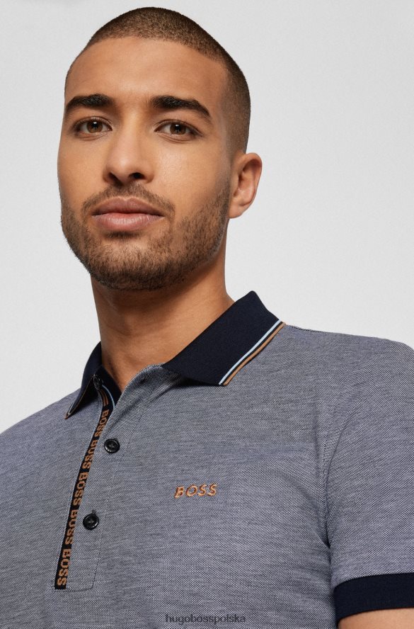 Hugo Boss Koszulka polo hugo slim-fit z markową plisą w kolorze ciemnoniebieskim ciemny niebieski R0X0H61056