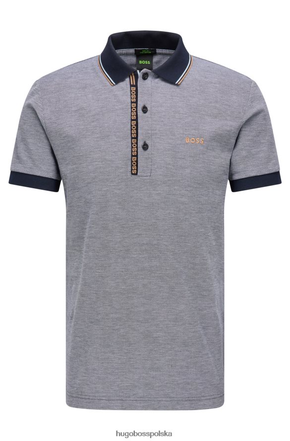 Hugo Boss Koszulka polo hugo slim-fit z markową plisą w kolorze ciemnoniebieskim ciemny niebieski R0X0H61056