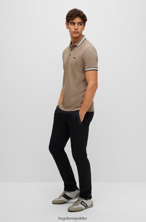 Hugo Boss Koszulka polo hugo w kolorze khaki z bawełny organicznej z zaokrąglonym logo khaki R0X0H61209