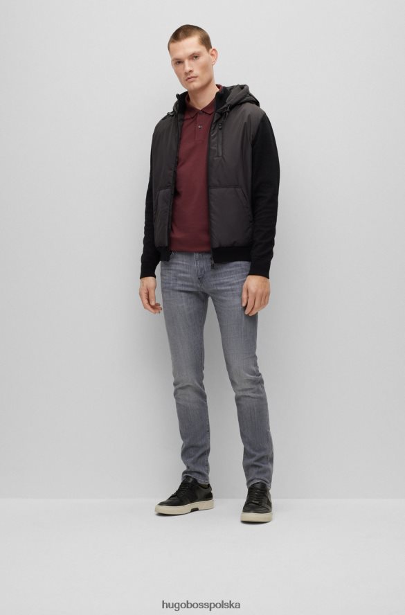 Hugo Boss Koszulka polo hugo z bawełny organicznej z haftowanym logo w kolorze ciemnoczerwonym ciemno czerwony R0X0H61182