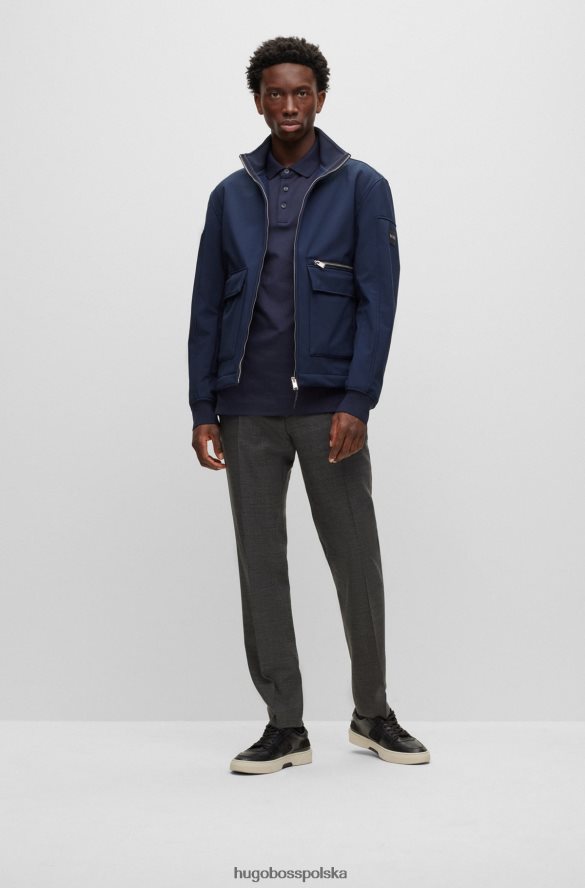 Hugo Boss Koszulka polo hugo z bawełny organicznej z haftowanym logo w kolorze ciemnoniebieskim ciemny niebieski R0X0H61004