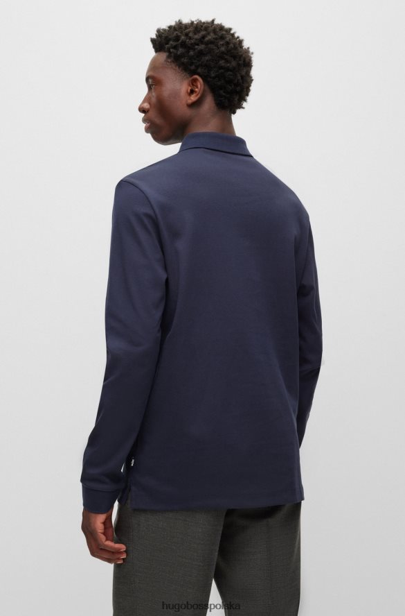 Hugo Boss Koszulka polo hugo z bawełny organicznej z haftowanym logo w kolorze ciemnoniebieskim ciemny niebieski R0X0H61004