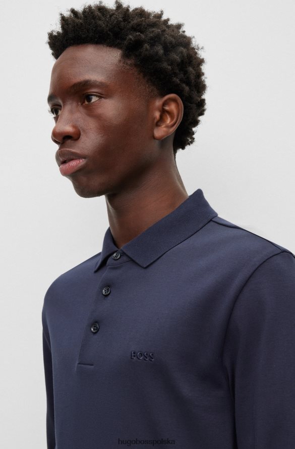 Hugo Boss Koszulka polo hugo z bawełny organicznej z haftowanym logo w kolorze ciemnoniebieskim ciemny niebieski R0X0H61004
