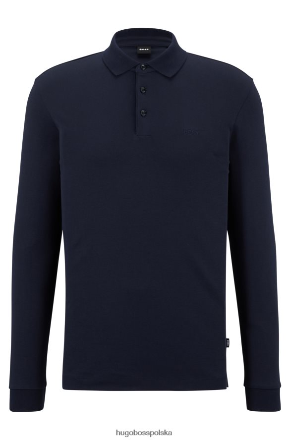 Hugo Boss Koszulka polo hugo z bawełny organicznej z haftowanym logo w kolorze ciemnoniebieskim ciemny niebieski R0X0H61004