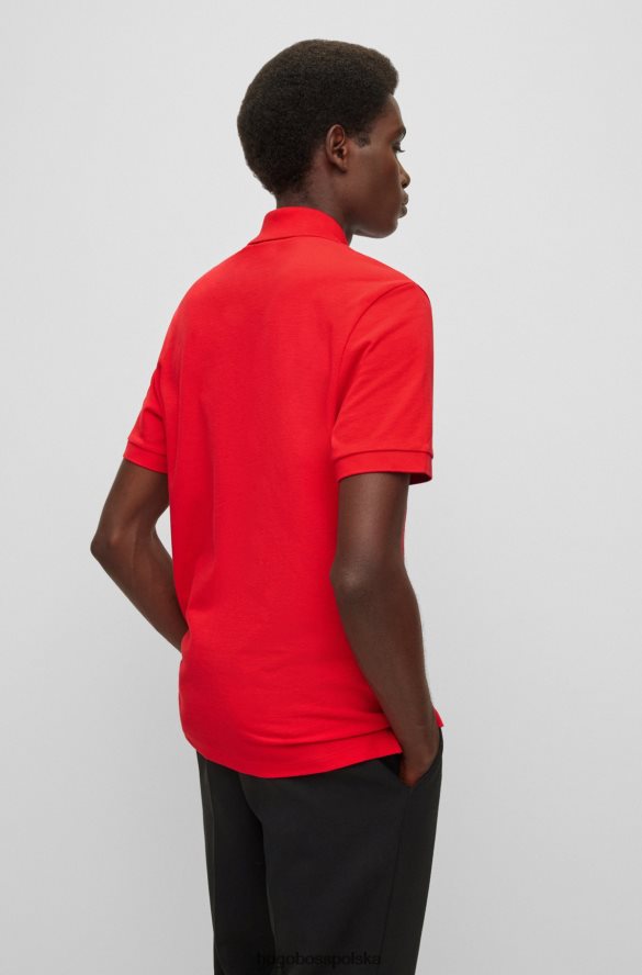 Hugo Boss Koszulka polo hugo z bawełny organicznej z haftowanym logo w kolorze czerwonym czerwony R0X0H61937