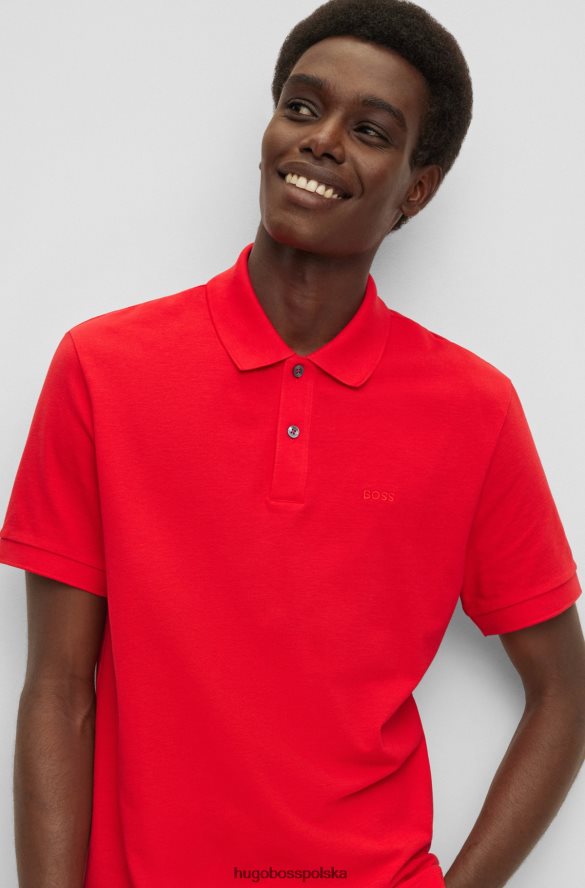 Hugo Boss Koszulka polo hugo z bawełny organicznej z haftowanym logo w kolorze czerwonym czerwony R0X0H61937