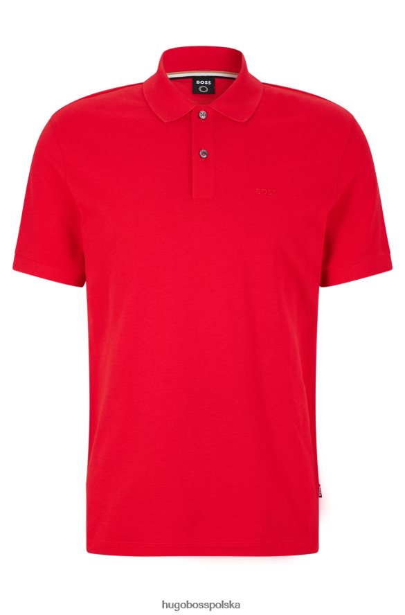 Hugo Boss Koszulka polo hugo z bawełny organicznej z haftowanym logo w kolorze czerwonym czerwony R0X0H61937