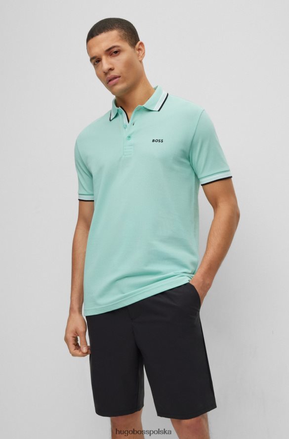 Hugo Boss Koszulka polo hugo z bawełny organicznej z zakrzywionym logo w kolorze jasnozielonym jasnozielony R0X0H61210
