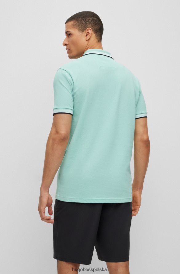 Hugo Boss Koszulka polo hugo z bawełny organicznej z zakrzywionym logo w kolorze jasnozielonym jasnozielony R0X0H61210