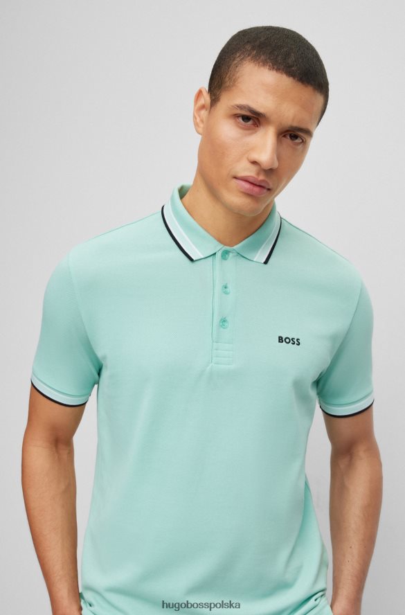 Hugo Boss Koszulka polo hugo z bawełny organicznej z zakrzywionym logo w kolorze jasnozielonym jasnozielony R0X0H61210