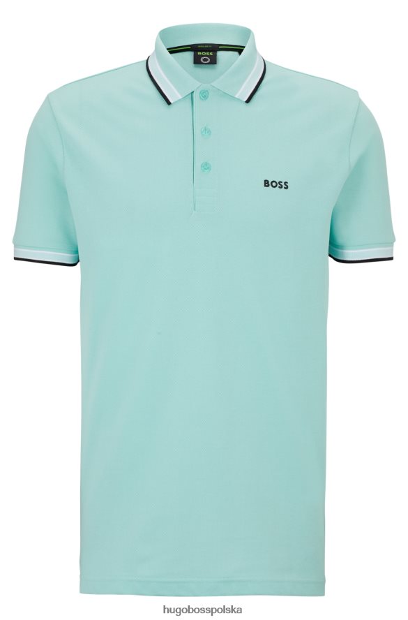 Hugo Boss Koszulka polo hugo z bawełny organicznej z zakrzywionym logo w kolorze jasnozielonym jasnozielony R0X0H61210