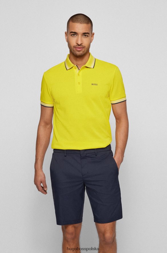 Hugo Boss Koszulka polo hugo z bawełny organicznej z zakrzywionym logo w kolorze żółtym żółty R0X0H61198