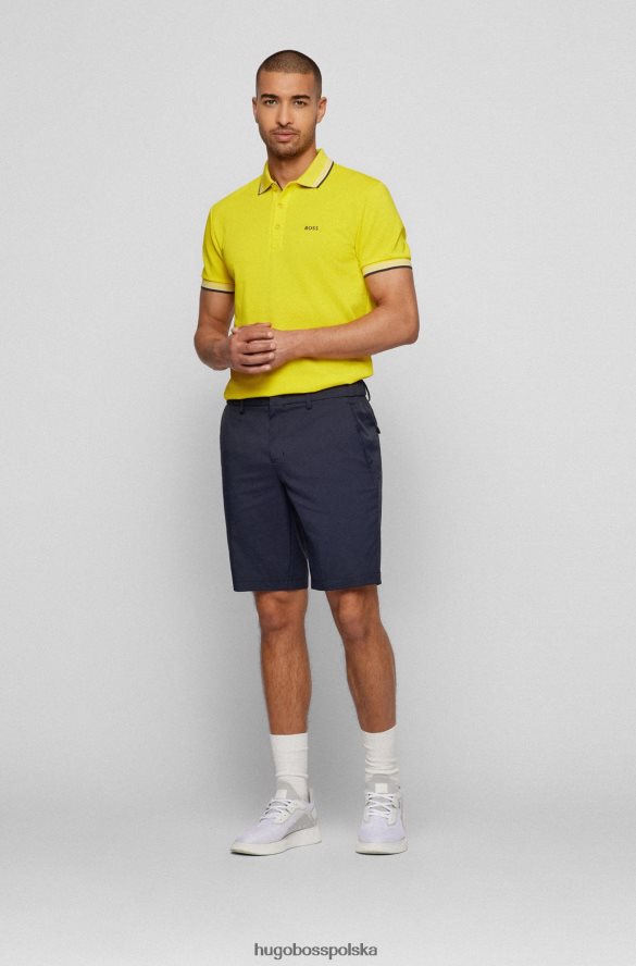 Hugo Boss Koszulka polo hugo z bawełny organicznej z zakrzywionym logo w kolorze żółtym żółty R0X0H61198
