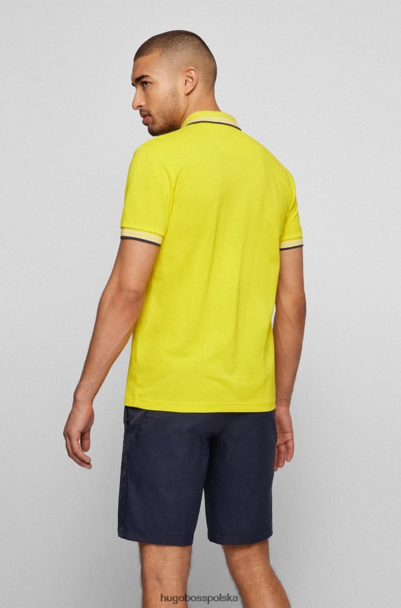Hugo Boss Koszulka polo hugo z bawełny organicznej z zakrzywionym logo w kolorze żółtym żółty R0X0H61198