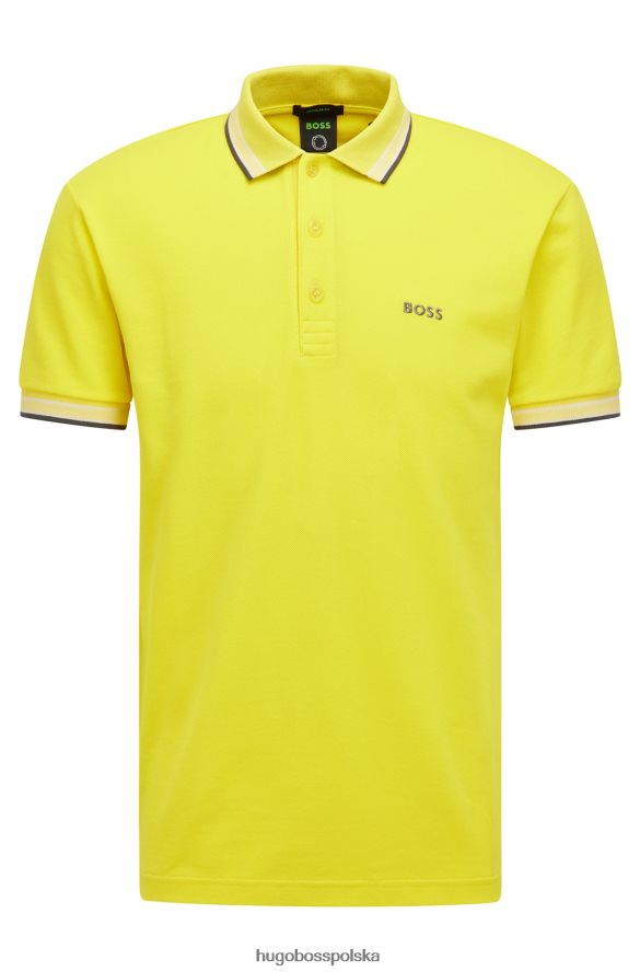 Hugo Boss Koszulka polo hugo z bawełny organicznej z zakrzywionym logo w kolorze żółtym żółty R0X0H61198