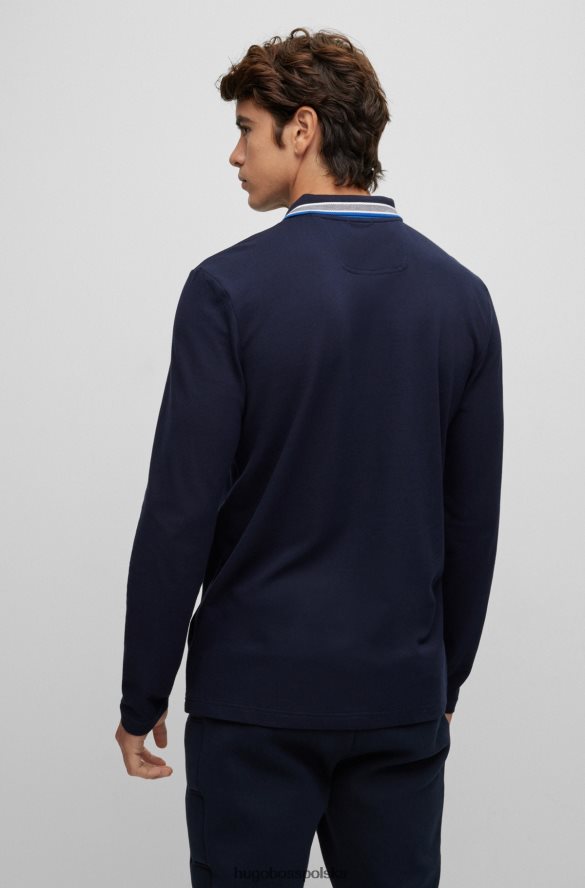 Hugo Boss Koszulka polo hugo z bawełny piqu¦ z kołnierzykiem w kolorze ciemnoniebieskim ciemny niebieski R0X0H61526