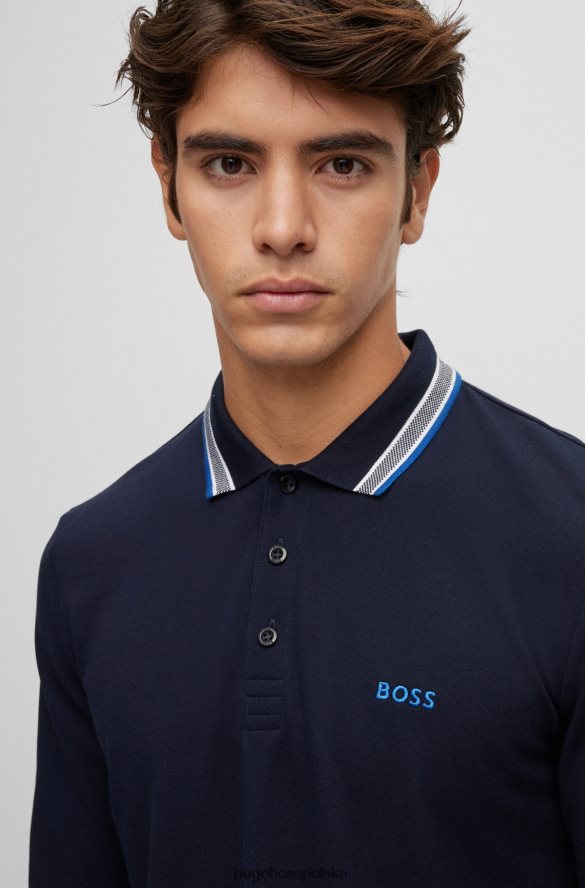 Hugo Boss Koszulka polo hugo z bawełny piqu¦ z kołnierzykiem w kolorze ciemnoniebieskim ciemny niebieski R0X0H61526