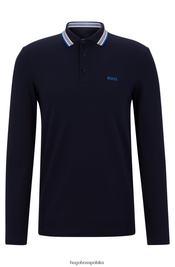 Hugo Boss Koszulka polo hugo z bawełny piqu¦ z kołnierzykiem w kolorze ciemnoniebieskim ciemny niebieski R0X0H61526