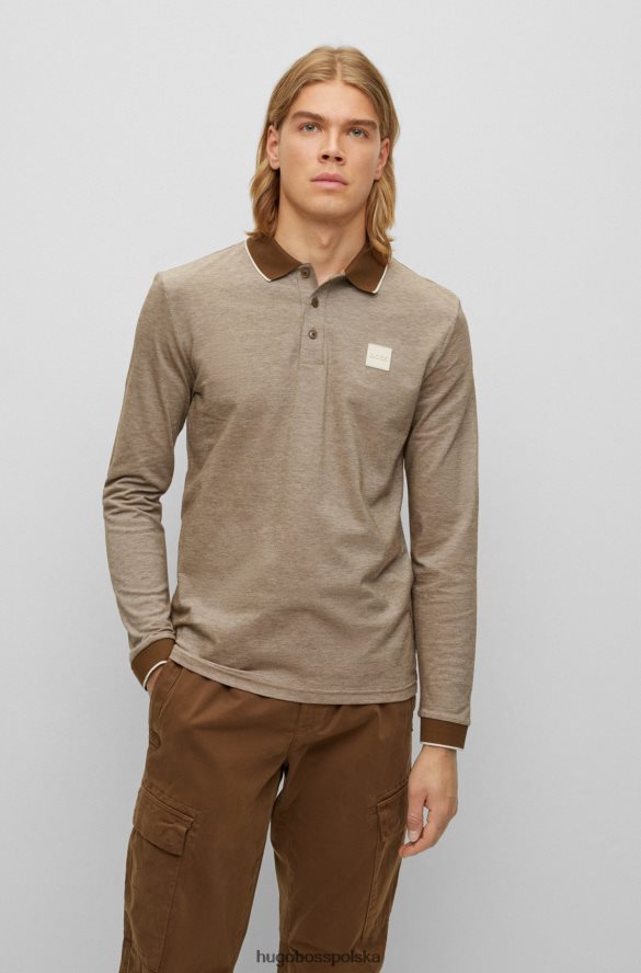 Hugo Boss Koszulka polo hugo z bawełny piqu¦ z naszywką z logo w kolorze brązowym brązowy R0X0H63141