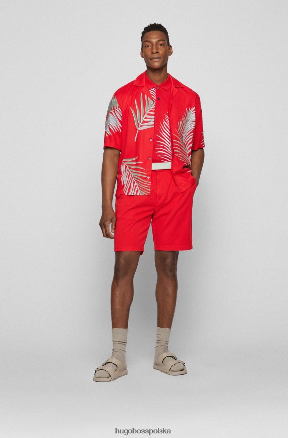 Hugo Boss Koszulka polo hugo z merceryzowanej bawełny z nadrukiem i czerwienią blokującą kolory czerwony R0X0H63840