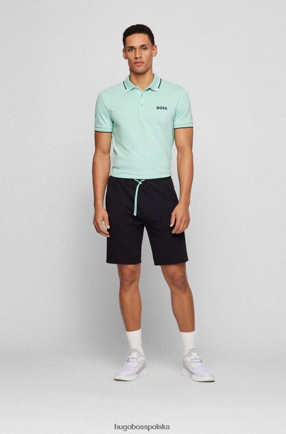 Hugo Boss Koszulka polo hugo z mieszanki bawełny z kontrastowymi detalami w kolorze jasnozielonym jasnozielony R0X0H61098