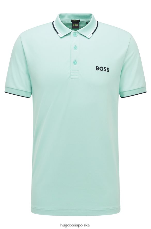 Hugo Boss Koszulka polo hugo z mieszanki bawełny z kontrastowymi detalami w kolorze jasnozielonym jasnozielony R0X0H61098