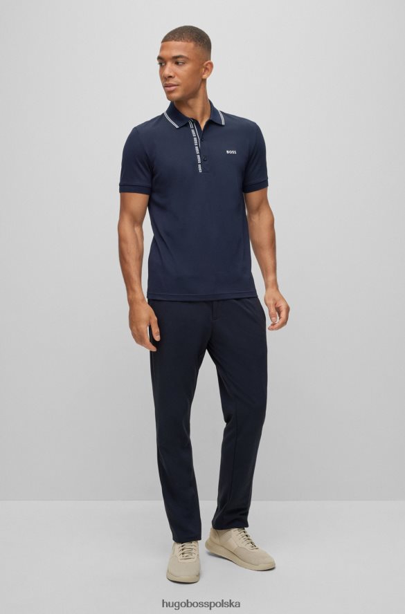 Hugo Boss Koszulka polo o dopasowanym kroju, obszyta logo, z bawełnianej piqu¨¦ hugo w kolorze ciemnoniebieskim ciemny niebieski R0X0H63686