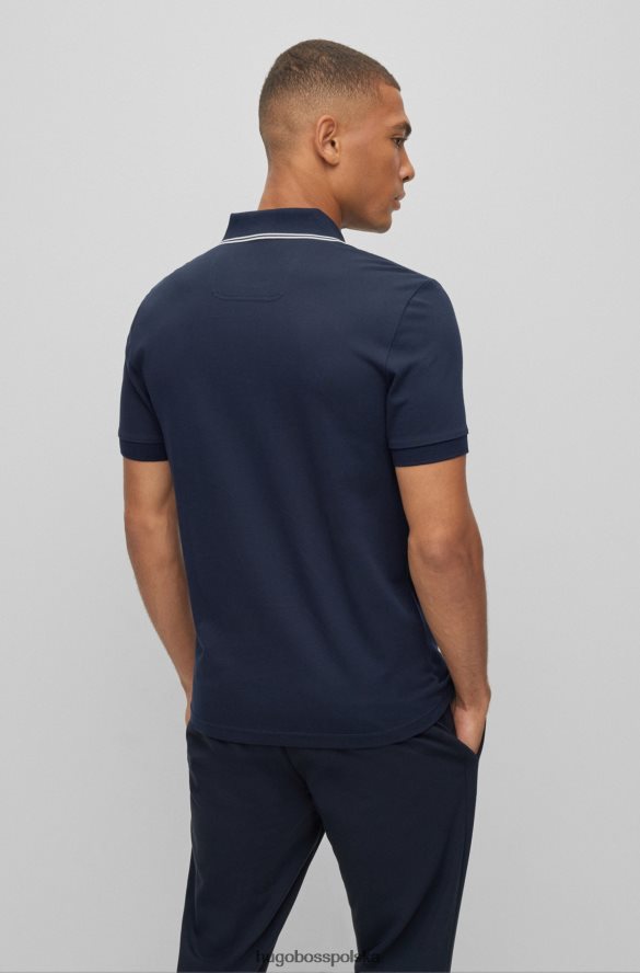 Hugo Boss Koszulka polo o dopasowanym kroju, obszyta logo, z bawełnianej piqu¨¦ hugo w kolorze ciemnoniebieskim ciemny niebieski R0X0H63686