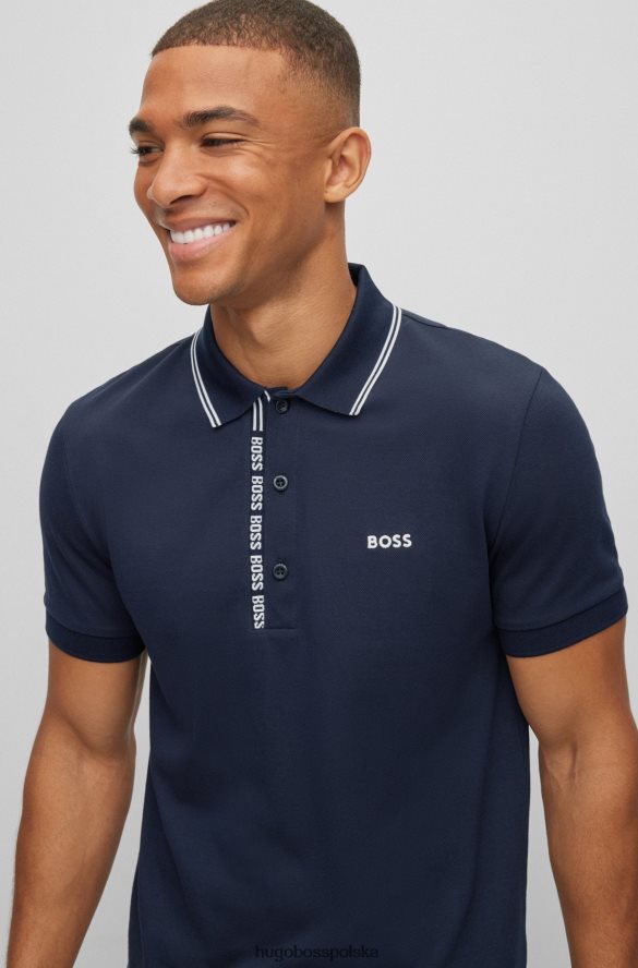 Hugo Boss Koszulka polo o dopasowanym kroju, obszyta logo, z bawełnianej piqu¨¦ hugo w kolorze ciemnoniebieskim ciemny niebieski R0X0H63686