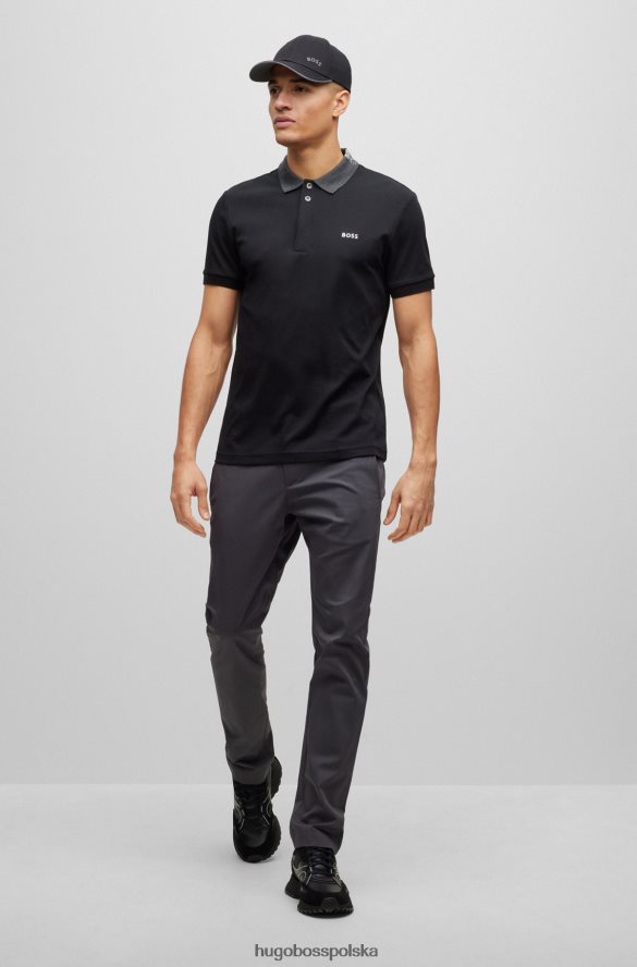 Hugo Boss Koszulka polo o dopasowanym kroju, wykonana z bawełny interlock, z haftowanym logo Hugo w kolorze czarnym czarny R0X0H63269