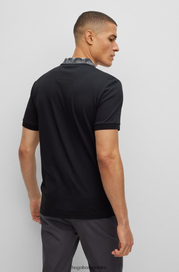 Hugo Boss Koszulka polo o dopasowanym kroju, wykonana z bawełny interlock, z haftowanym logo Hugo w kolorze czarnym czarny R0X0H63269
