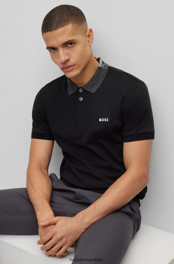 Hugo Boss Koszulka polo o dopasowanym kroju, wykonana z bawełny interlock, z haftowanym logo Hugo w kolorze czarnym czarny R0X0H63269