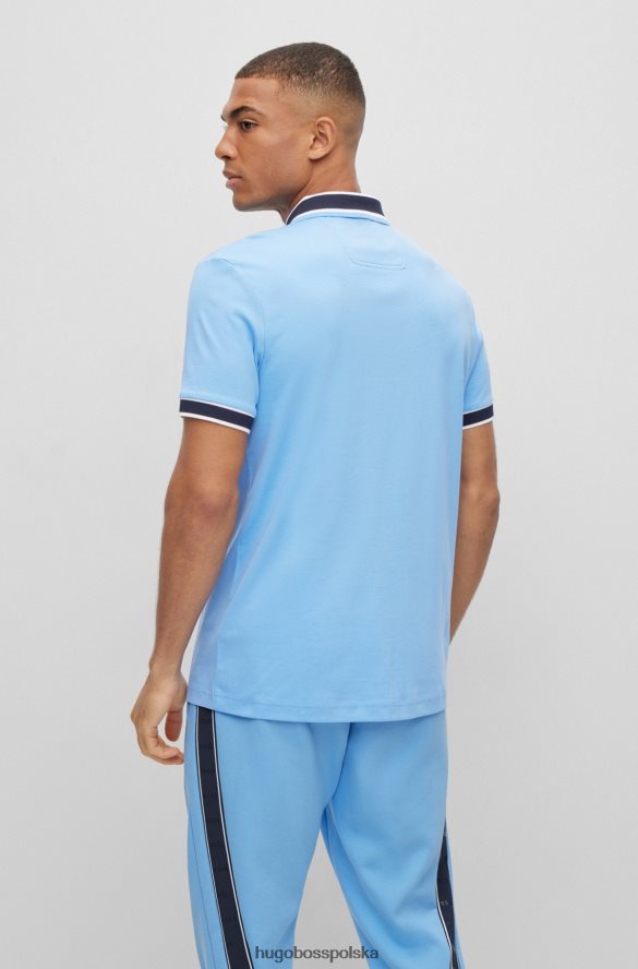 Hugo Boss Koszulka polo o dopasowanym kroju, wykonana z bawełny interlock, z haftowanym logo w kolorze jasnoniebieskim hugo jasny niebieski R0X0H61908