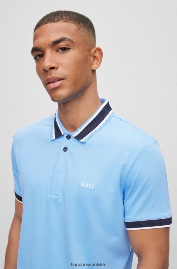 Hugo Boss Koszulka polo o dopasowanym kroju, wykonana z bawełny interlock, z haftowanym logo w kolorze jasnoniebieskim hugo jasny niebieski R0X0H61908