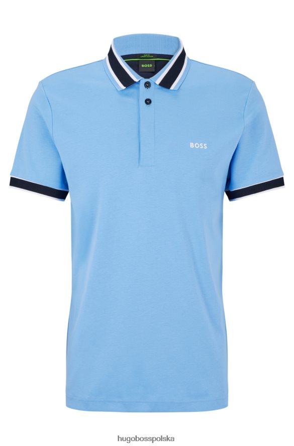 Hugo Boss Koszulka polo o dopasowanym kroju, wykonana z bawełny interlock, z haftowanym logo w kolorze jasnoniebieskim hugo jasny niebieski R0X0H61908
