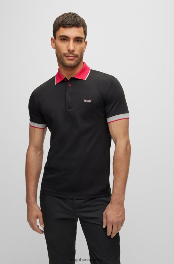 Hugo Boss Koszulka polo o dopasowanym kroju, wykonana z bawełny interlock, z naszywką z logo Hugo w kolorze czarnym czarny R0X0H63485