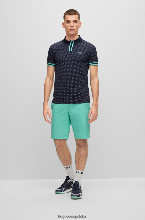 Hugo Boss Koszulka polo o dopasowanym kroju, wykonana z elastycznej bawełny, z nadrukiem w kropki, Hugo w kolorze ciemnoniebieskim ciemny niebieski R0X0H63940