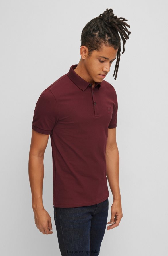 Hugo Boss Koszulka polo o dopasowanym kroju, wykonana z elastycznej bawełny, z naszywką z logo Hugo w kolorze ciemnoczerwonym ciemno czerwony R0X0H61616