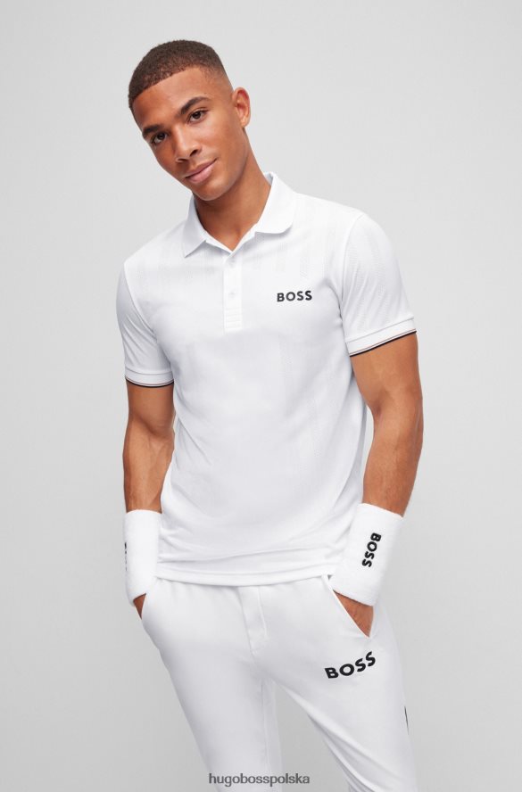 Hugo Boss Koszulka polo o dopasowanym kroju x Matteo Berrettini z detalami z logo biały R0X0H64561
