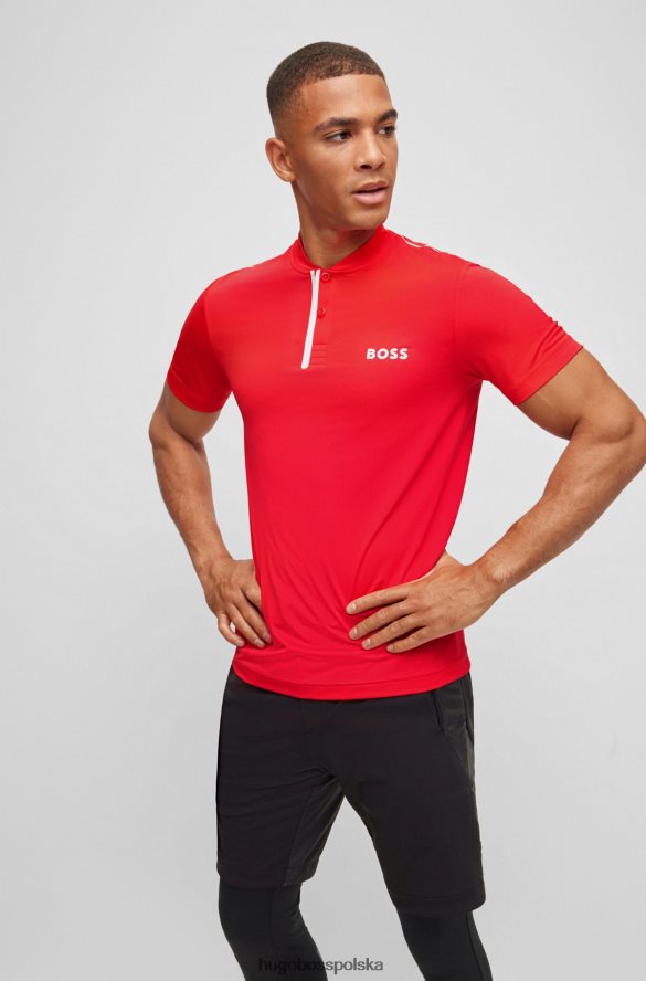 Hugo Boss Koszulka polo o dopasowanym kroju x Matteo Berrettini z elastycznej siateczki czerwony R0X0H64026