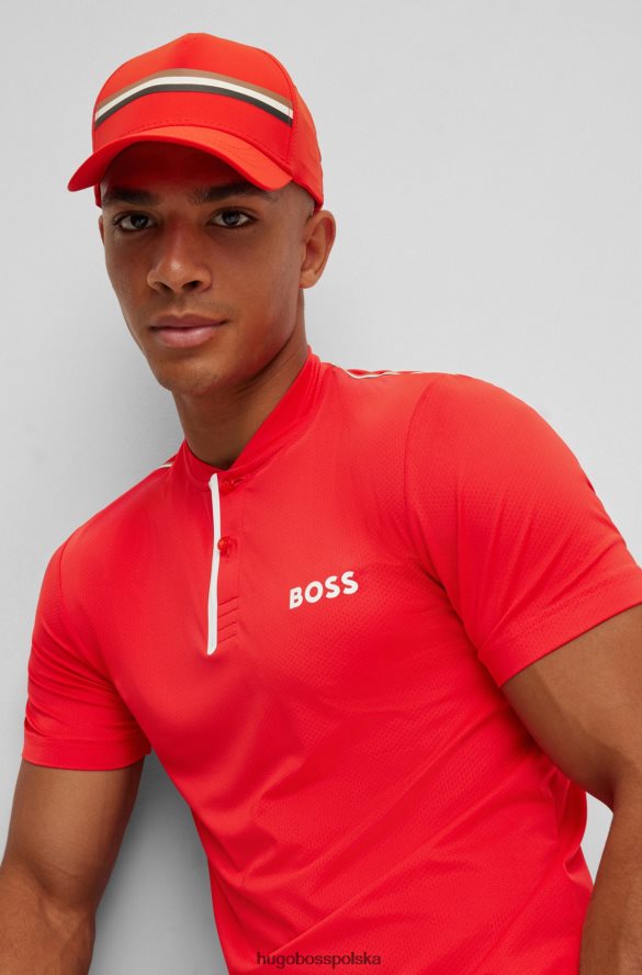 Hugo Boss Koszulka polo o dopasowanym kroju x Matteo Berrettini z elastycznej siateczki czerwony R0X0H64026